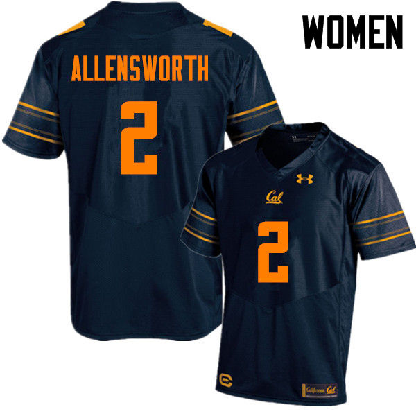 Women #2 Darius Allensworth Cal Bears (California Golden Bears College) Football Jerseys Sale-Navy - Click Image to Close